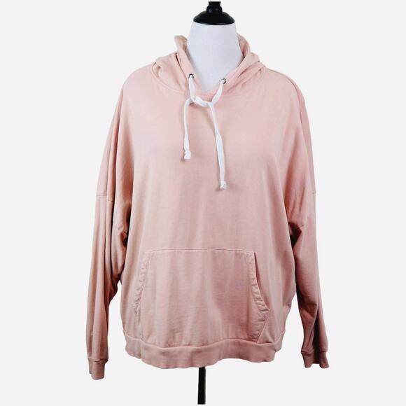 ASOS Curve Size 20 Boxy Hoodie Sweatshirt Tunnel Pocket Knit Pink - Picture 2 of 11